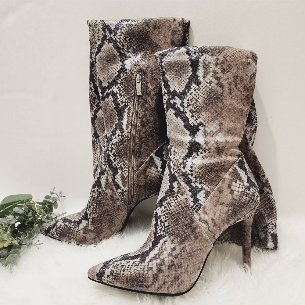 Jessica Simpson over the knee snakeskin boots